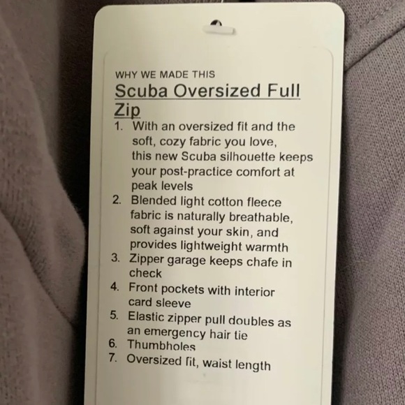 🍋LULULEMON SCUBA OVERSIZED FULL ZIP HOODIE/JACKET-XS/S, M/L, XL/XXL-LUNAR ROCK - Picture 6 of 12